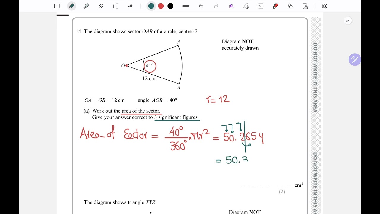[Mock Exam Paper 1] Question 14 - Sectors & Trigonometric Area - IGCSE Edexcel Maths