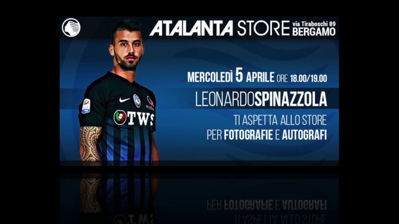 Leonardo Spinazzola il 5 aprile all'Atalanta Store