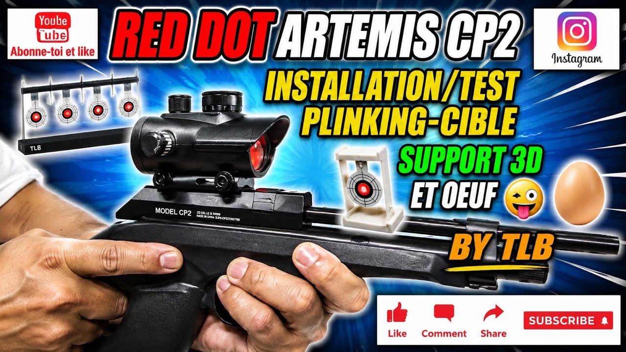 Red Dot Artemis CP2 Installation/Test Plinking-Cible support 3d et oeuf 😜 By TLB