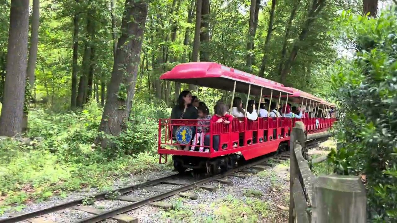 The Two Essex County Turtle Back Zoo Trains at the Parameter Crossing