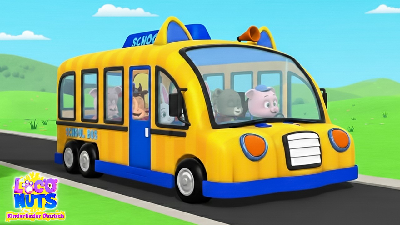 Die Räder vom Bus | Lustiges Kinderlied und Mitsinglieder auf Deutsch