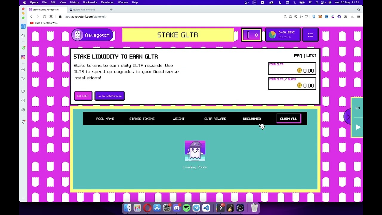 Cara Staking GHST Biar Dapetin GLTR di Aavegotchi , Cuan Tiap Detik