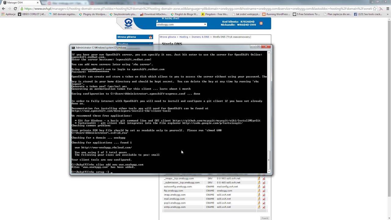15 Wordpress Openshift OneEngine CNAME alias domian