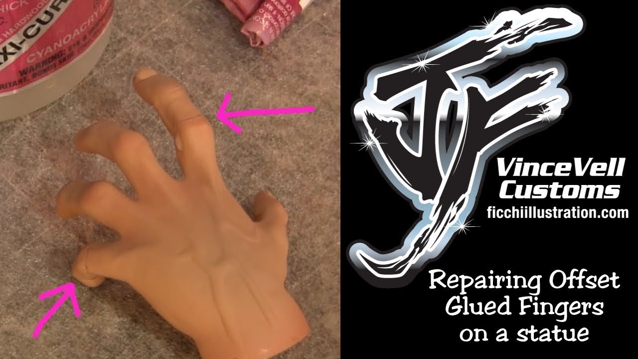 Repairing Offset Glued Fingers on a statue