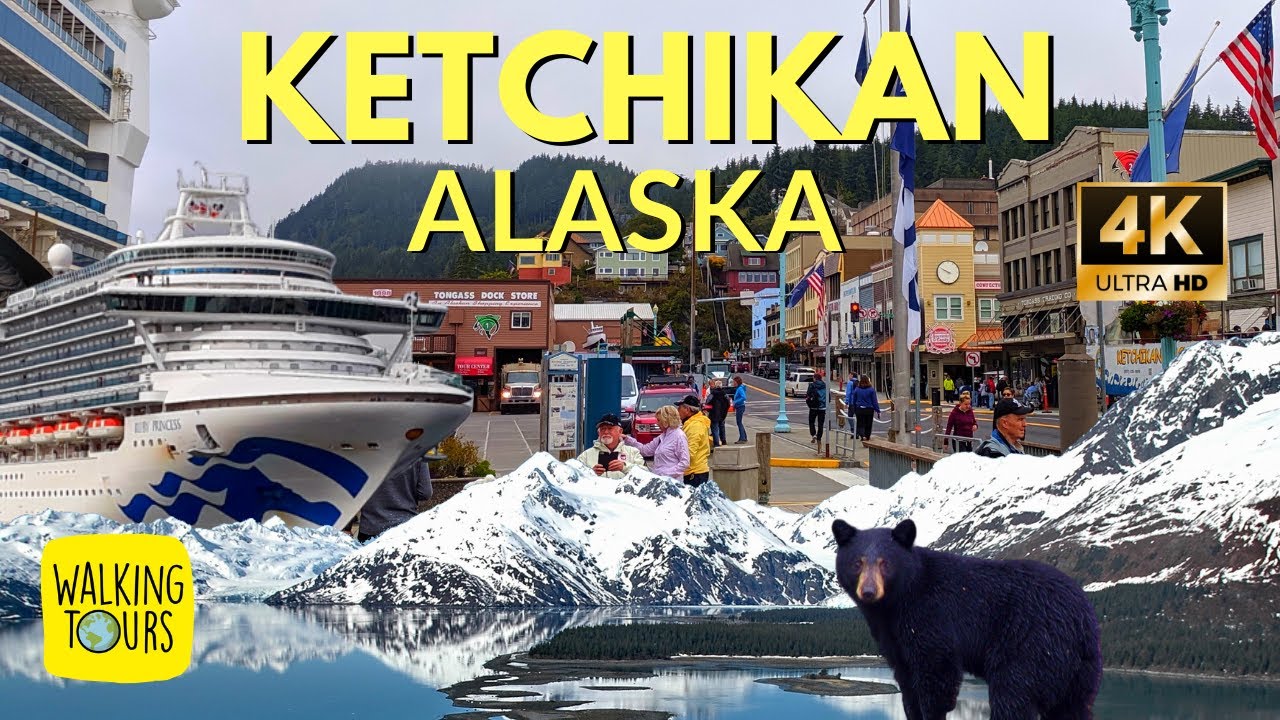 Ketchikan, Alaska Tour of Cruise Port, Downtown and Shopping | 4K Walking Tour