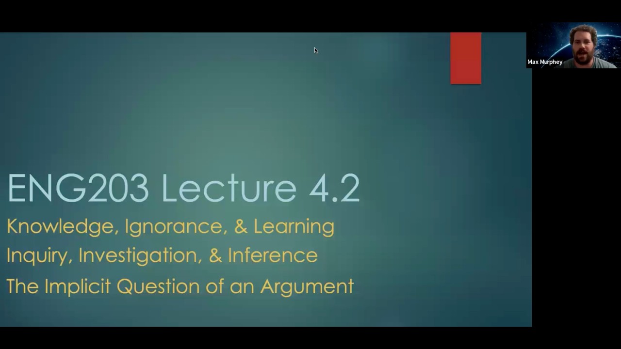 ENG203 Lecture 4.2 - Knowledge & Ignorance; Inquiry & Inference; Implicit Questions