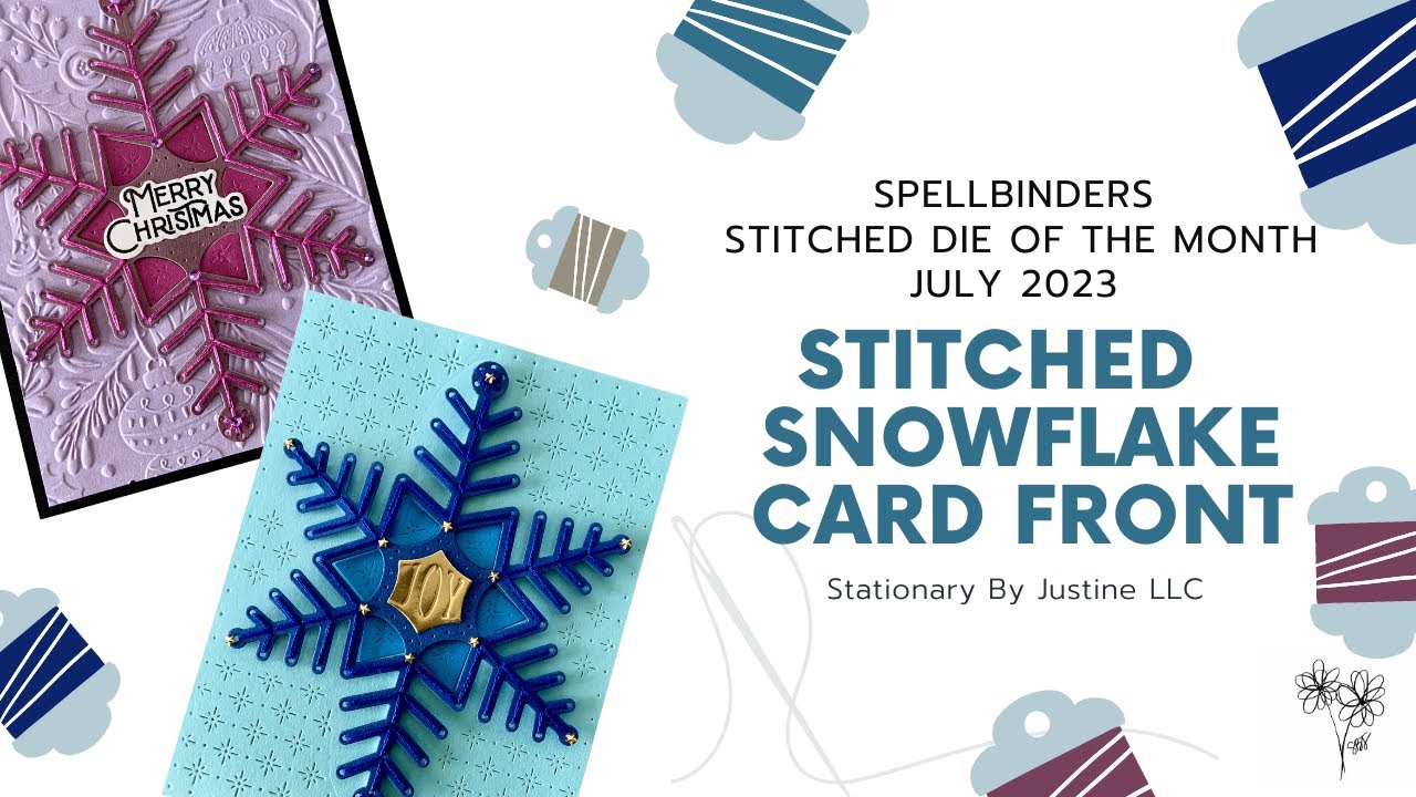 Stitched Snowflake Card Front | Spellbinders Stitched Die of the Month | July 2023 WITH DEMO