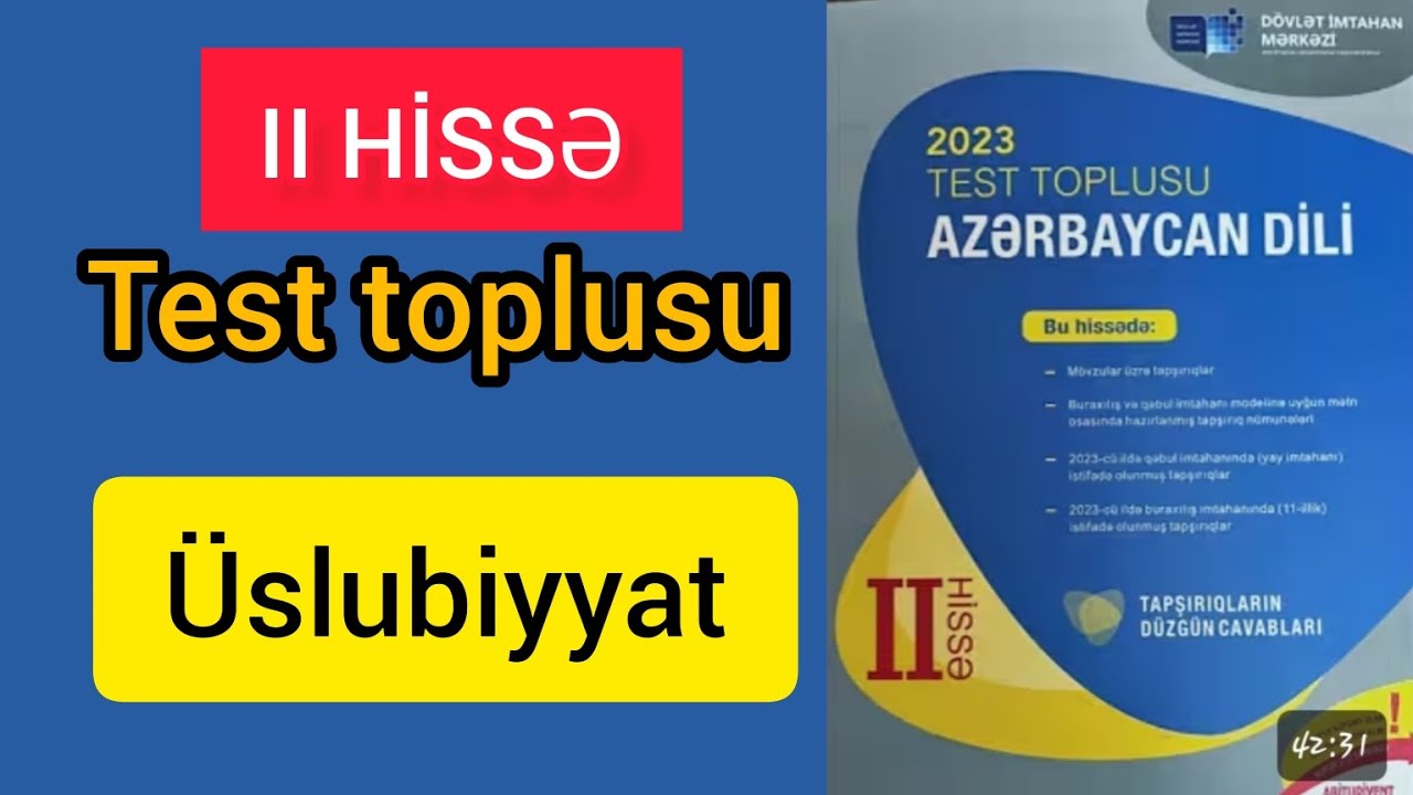 ÜSLUBİYYAT. ÜSLUBLARIN NÖVLƏRİ - Azərbaycan dili test toplusu 2023 #testtoplusu