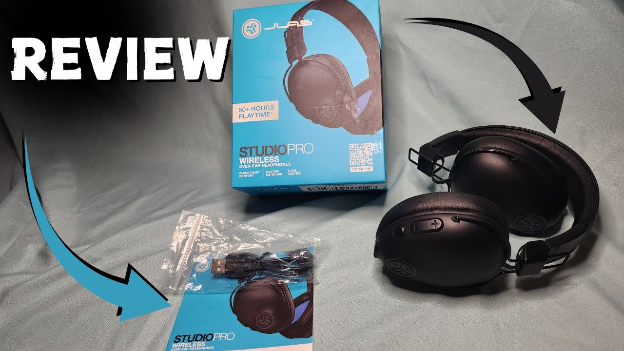 JLab Studio Pro Wireless Over-Ear Headphones, Black, 50+ Hour Bluetooth 5 Playtime, EQ3 Sound