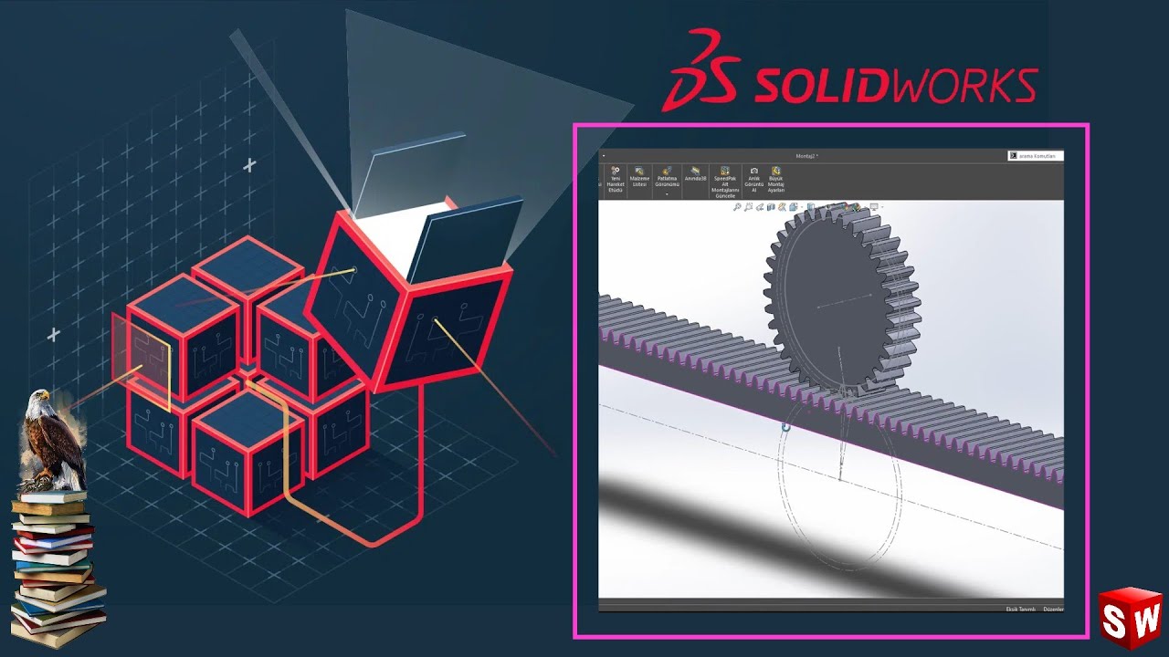 Solidworks Eğitim 89 -  Kramayer Dişli Montajı