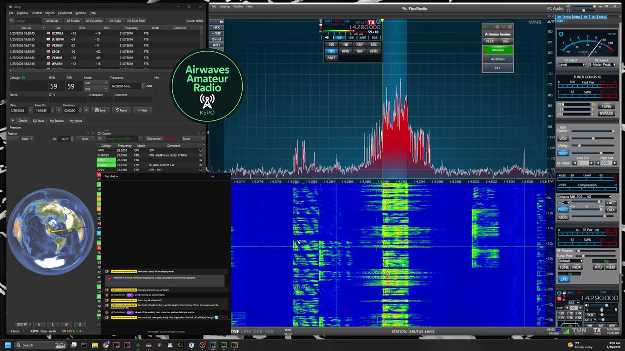 Live Ham Radio on a frozen cold day! Flex Radio 8600