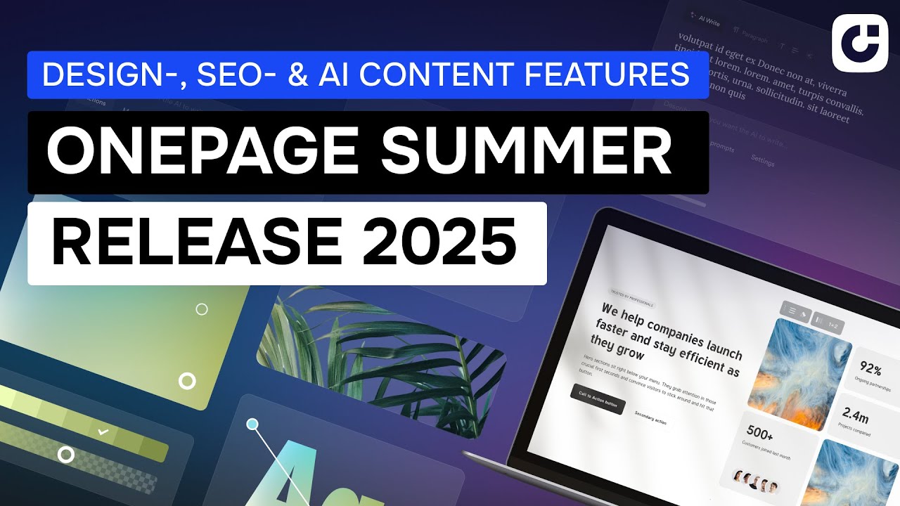 Onepage Summer Release 2025 Webinar - Die Features (inkl. erste AI Funktionen)