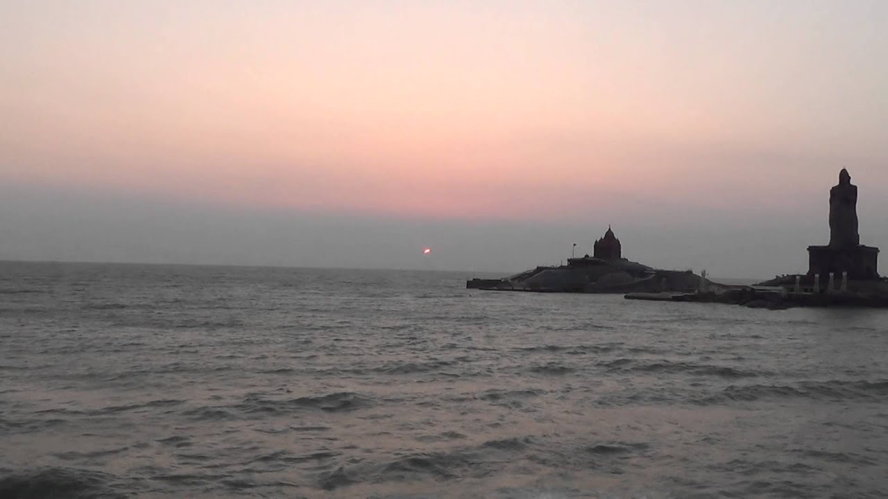 Sun Rise at Kanyakumari and Vivekananda Rock Memorial view