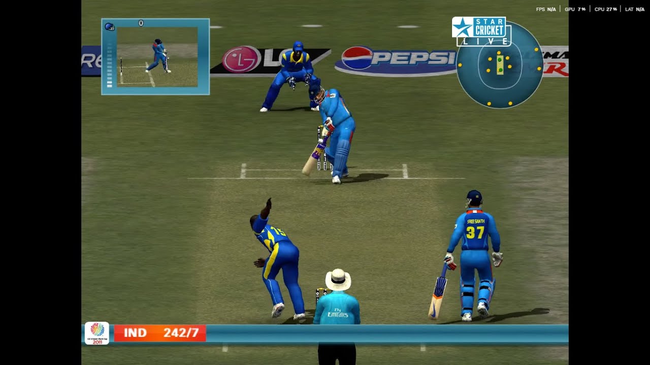India vs Sri Lanka World Cup 2011 Final Ea cricket Pc gameplay | EA Sports Cricket Pc game