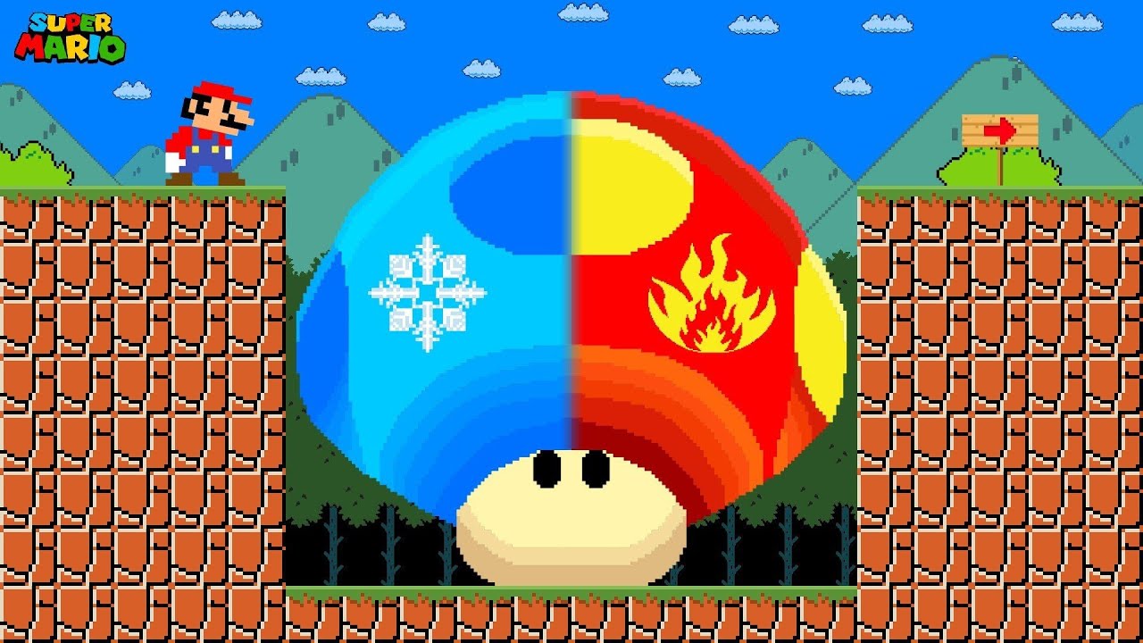 Mariocraft: Can Mario Collect Ultimate Mega Fire and ICE Mushroom?