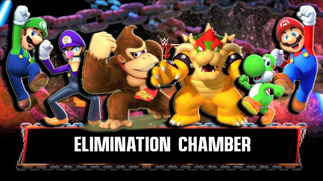 Super Mario Bros 6-Man Elimination Chamber Match | WWE 2K22