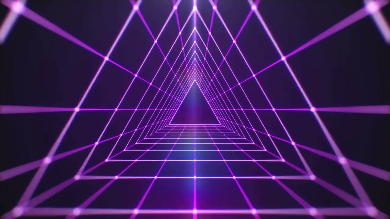 Retro Purple Triangle Tunnel Background Video - Screensaver background