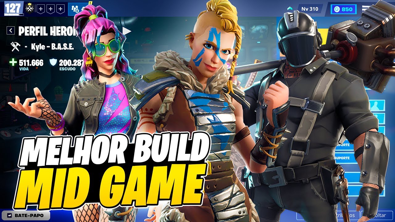 MELHOR BUILD MID GAME DO FORTNITE SALVE O MUNDO