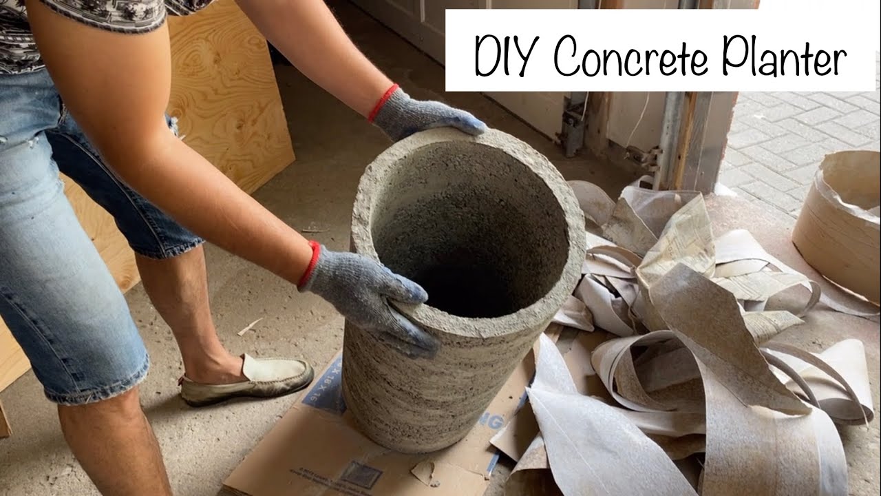 水泥花盆的製作 DIY Concrete Planter