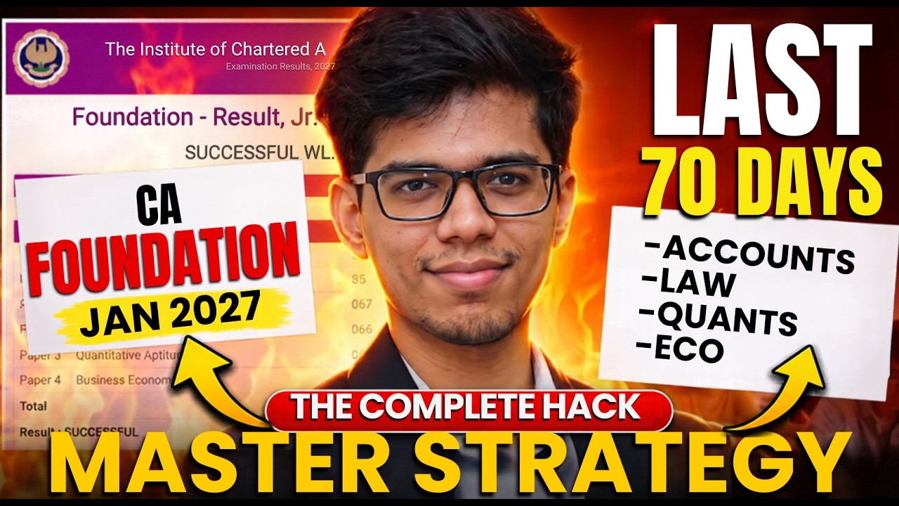 WAR BEGINS🔥LAST 70 DAYS CA FOUNDATION JAN 2027 STRATEGY! CA FOUNDATION JAN 27 PREPARATION STRATEGY