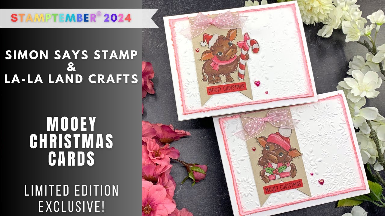STAMPTEMBER La-La Land Crafts | Mooey Christmas Cards