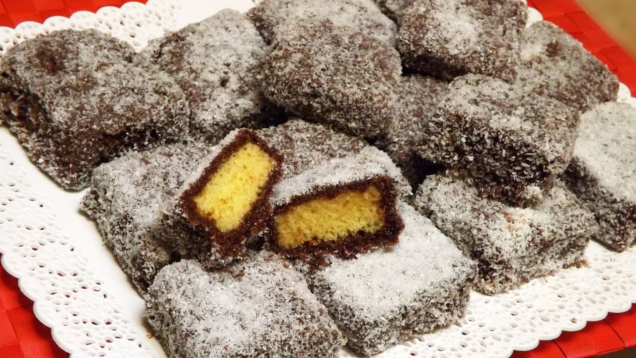 Lamingtons australiani - dolci cocco e cioccolato facili