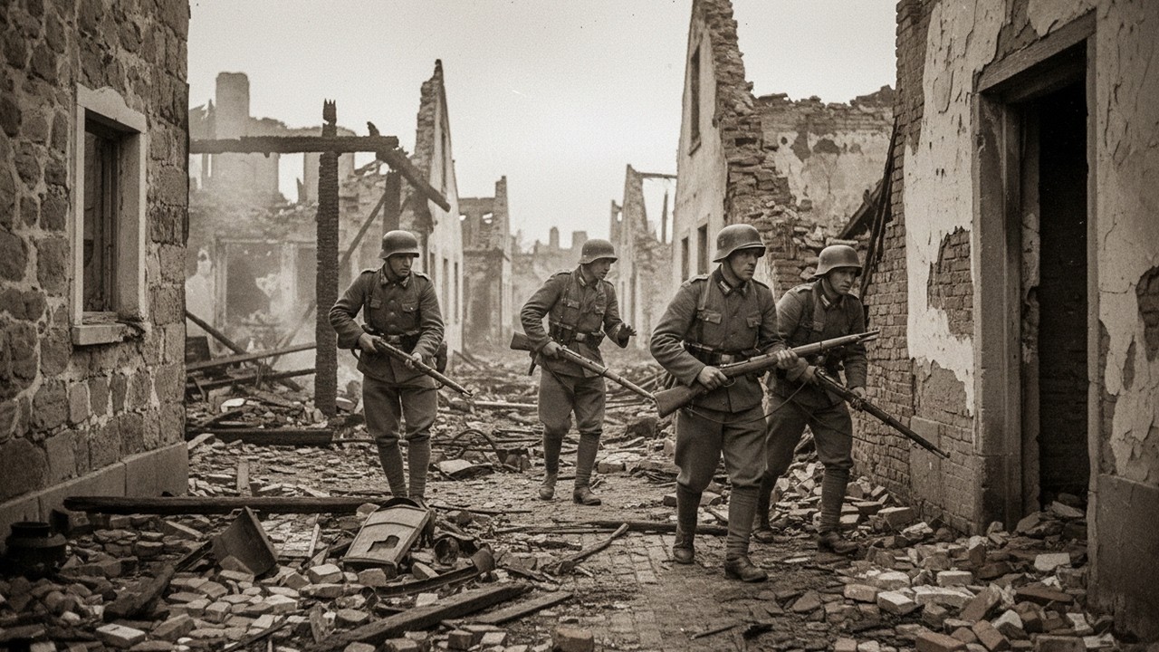 Wehrmacht věřil, že zničená vesnice je prázdná – pak se z každého sklepa spustila křížová palba!