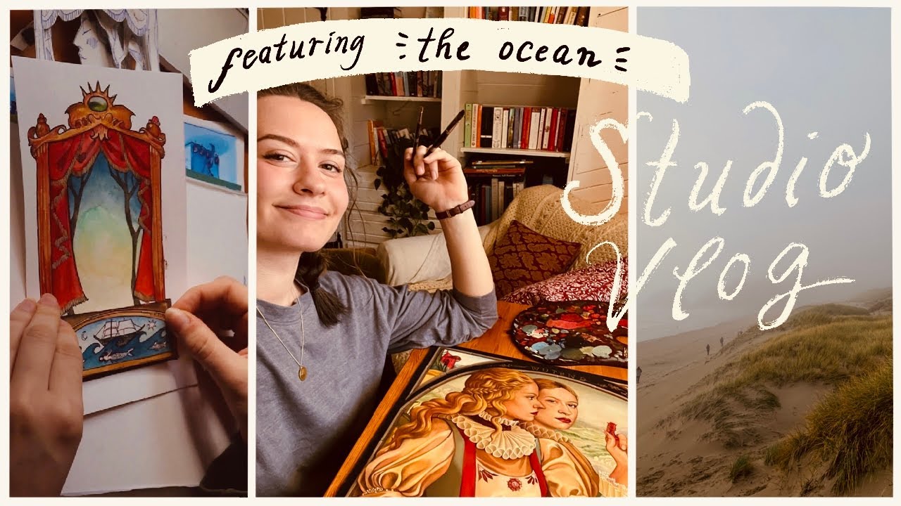 studio vlog where I moved to the coast and paint a lot