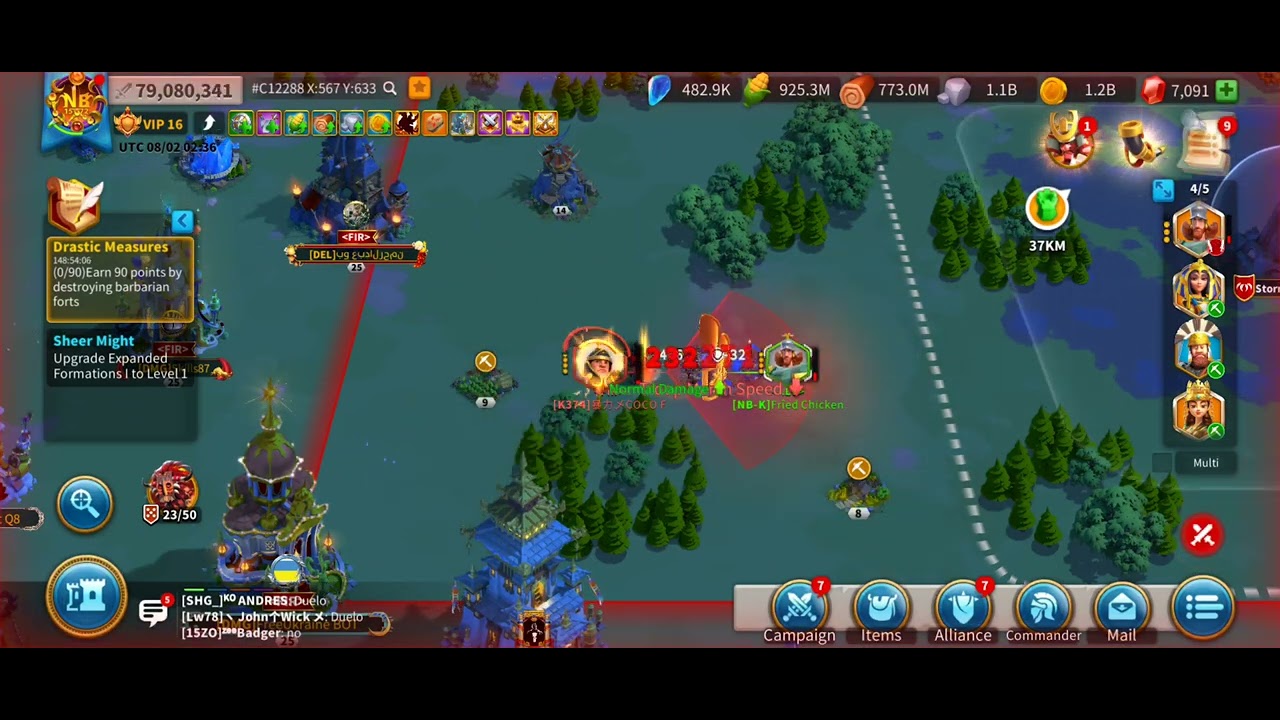 Rise of Kingdom || F2P William Wallace/Liuche vs Scipio/Liuche Spender Max Tech in KVK