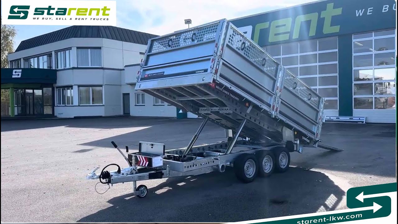 verkauft - Brian James Trailers Tipper, Elektrisch Kippbar, Rampen, TR24154, www.starent-lkw.com