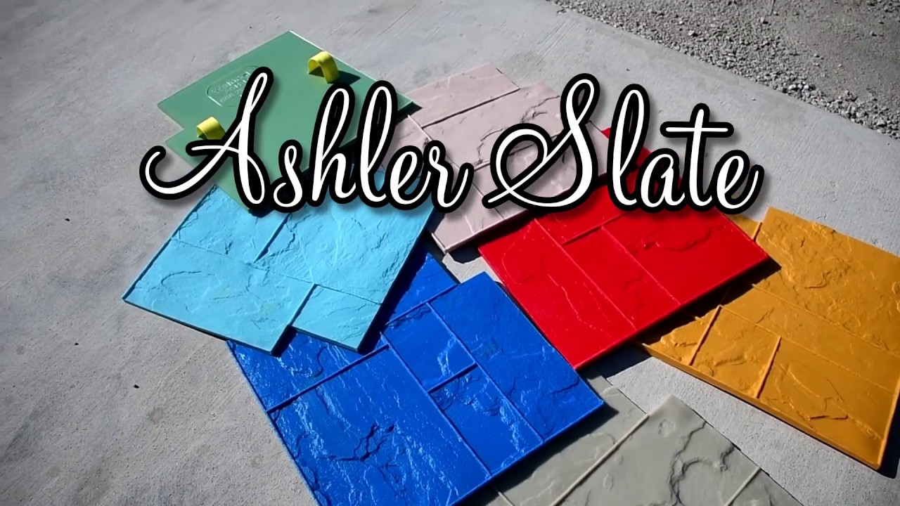 How to use concrete stamps - Ashler Slate Decorative Concrete Stamp Placement Instructional
