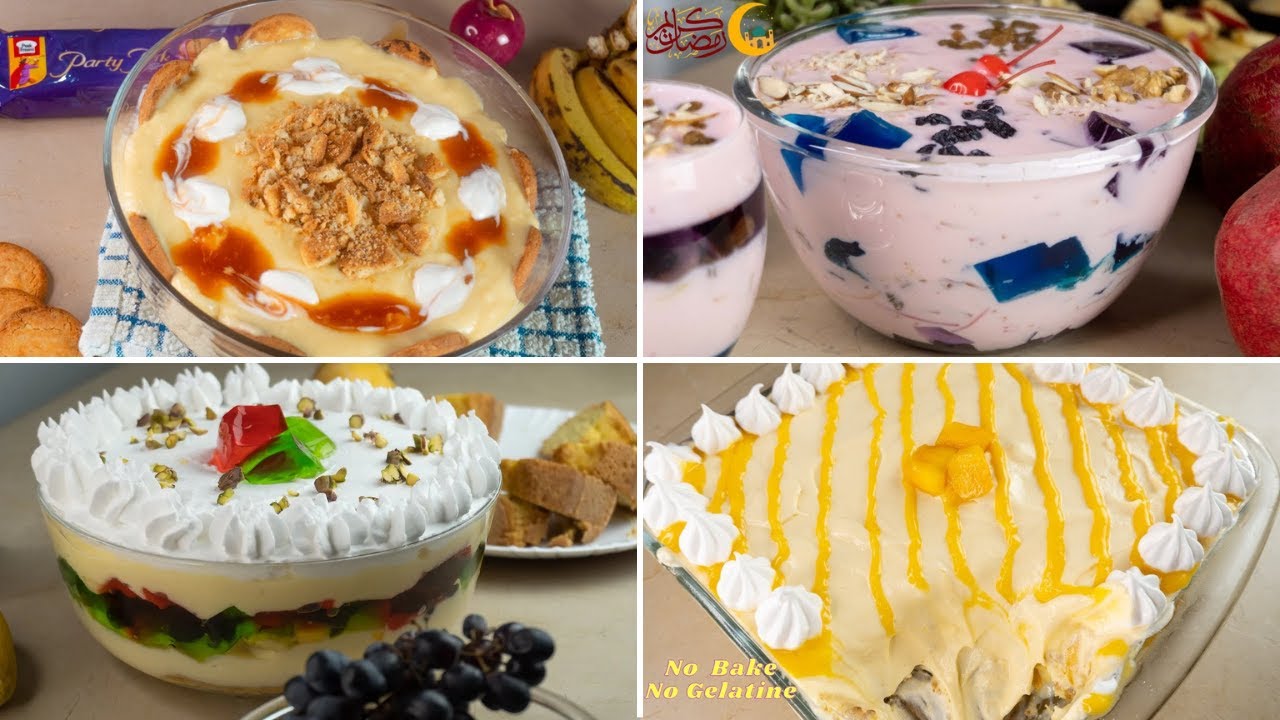4 easy Dessert Recipes for Eid Special /lab e Shereen /caramel custard /mango dessert | Khanam's