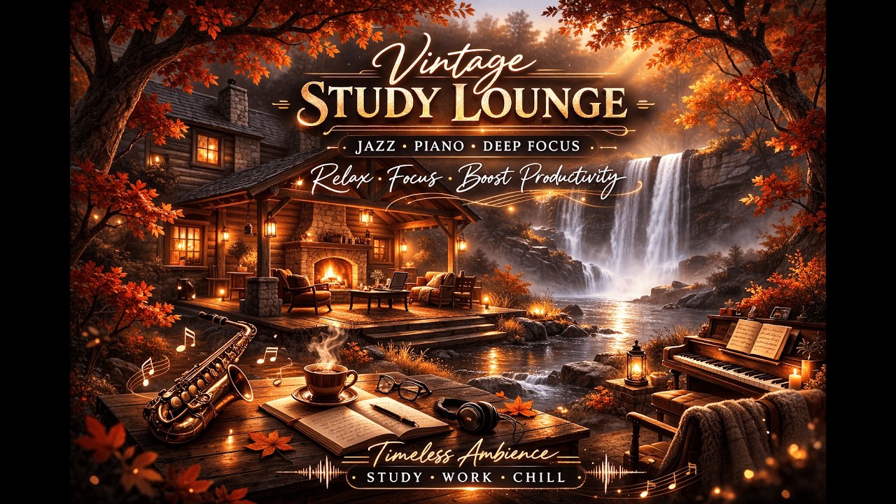 Boost Productivity Now 🎷 Vintage Study Lounge Jazz for Deep Focus & Timeless Piano Ambience