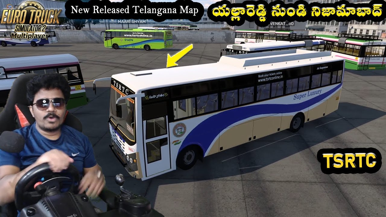 New Telangana Map Update TSRTC Buses Indian Traffic | Driving with Steering ETS2 V1.52