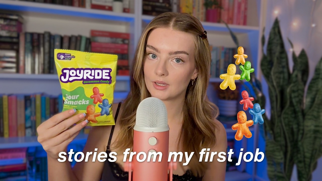 ASMR storytime + sour candy mukbang 🤫🍭 my first job @ an amusement park 🎡