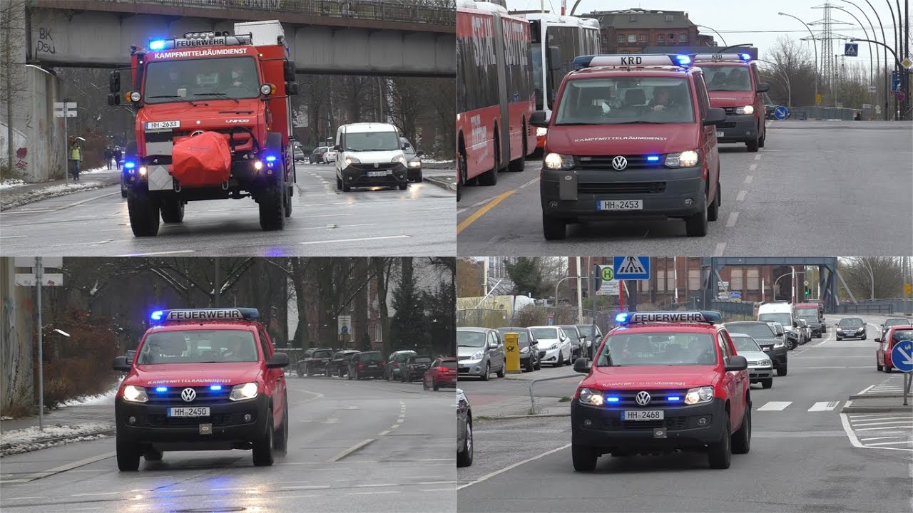 [Bombenalarm in Hamburg!] Einsatzfahrten Kampfmittelräumdienst Feuerwehr Hamburg Zusammenschnitt