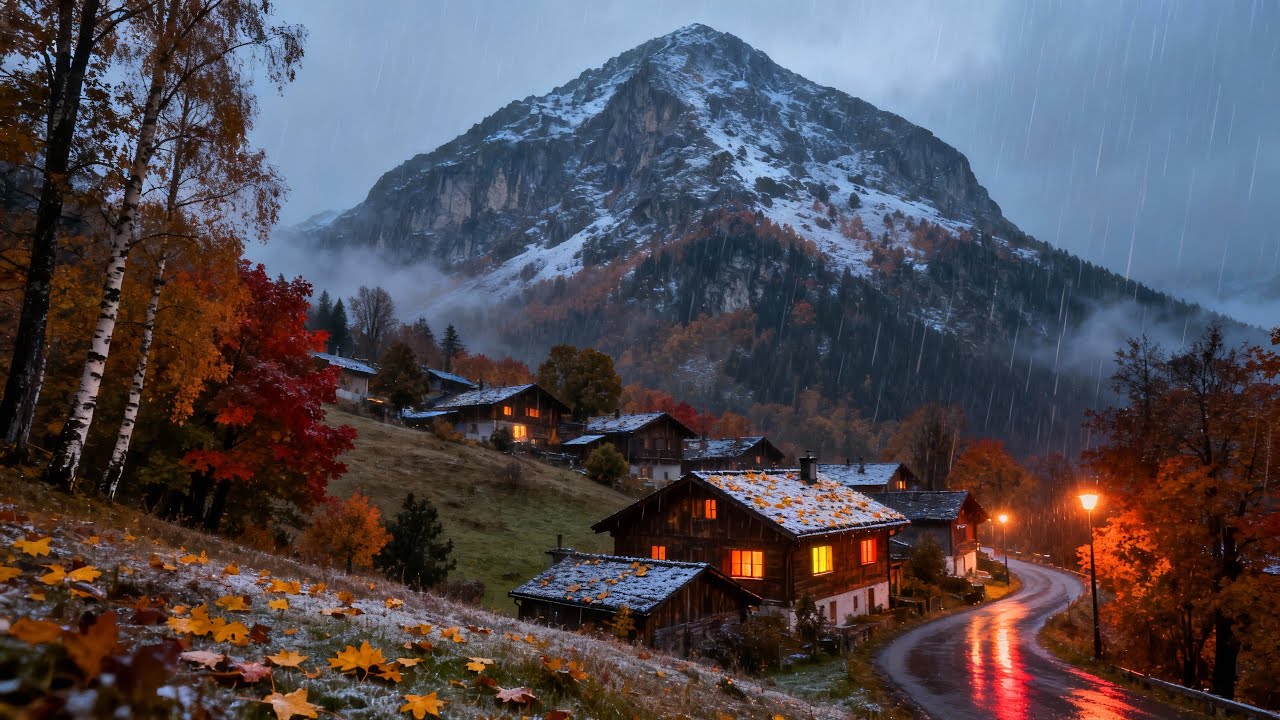 Sleep Deep Tonight 🌙 Thunder Rain in a Cozy Mountain Village for Relaxation & Insomnia