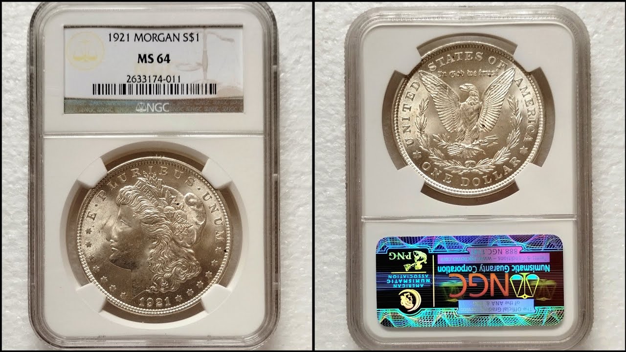 Долар Моргана 1921 р. NGC MS 64