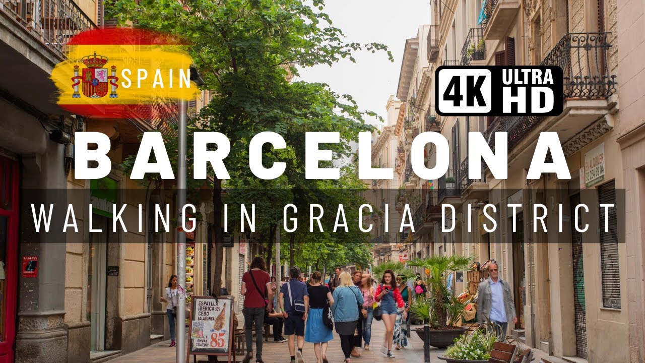 Walking in Gracia, Barcelona 🇪🇸 Residential District | 4K Spain February, 2024