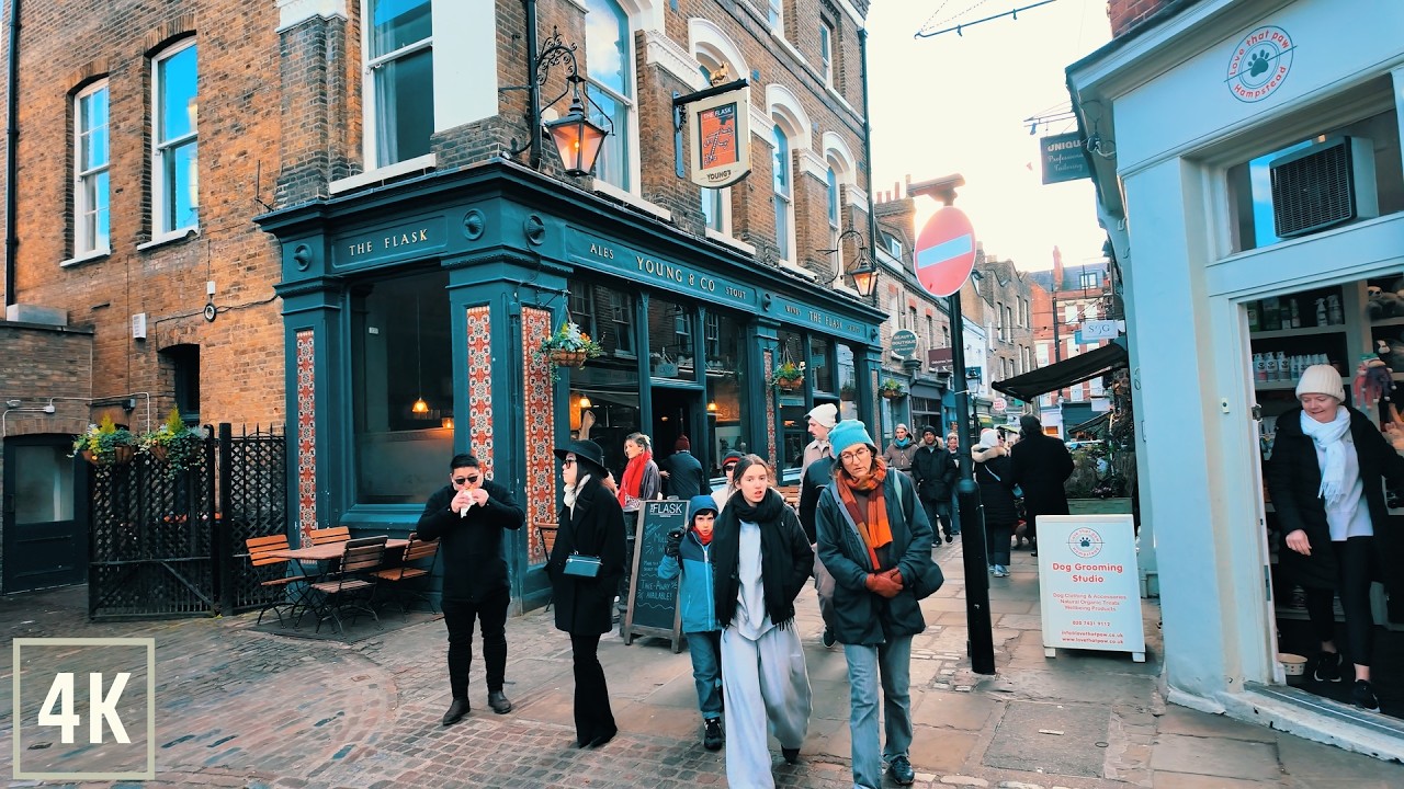 🇬🇧 London Walking Tour | Hampstead Village to Kentish Town 4K