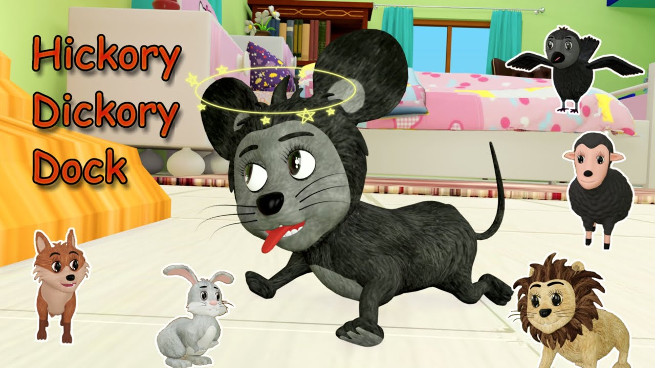 HICKORY DICKORY DOCK Nursery Rhyme | songs for kids | animated nursery rhyme for kids | 3D animation