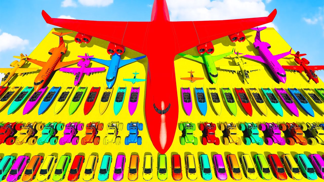 GTA V Mods New Epic Ultimate Stunt Challenge 💥SPIDER-MAN With Super Car Motocycle Helicopter & Boats