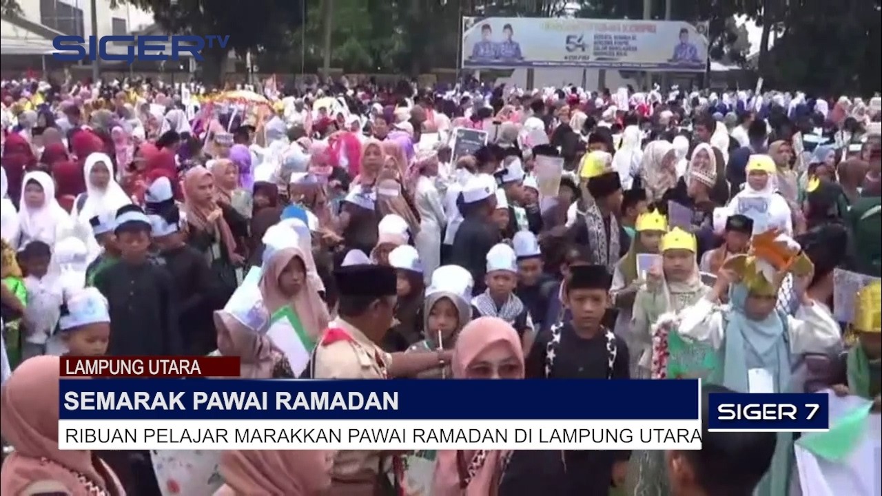 RIBUAN PELAJAR MARAKKAN PAWAI RAMADAN DI LAMPUNG UTARA
