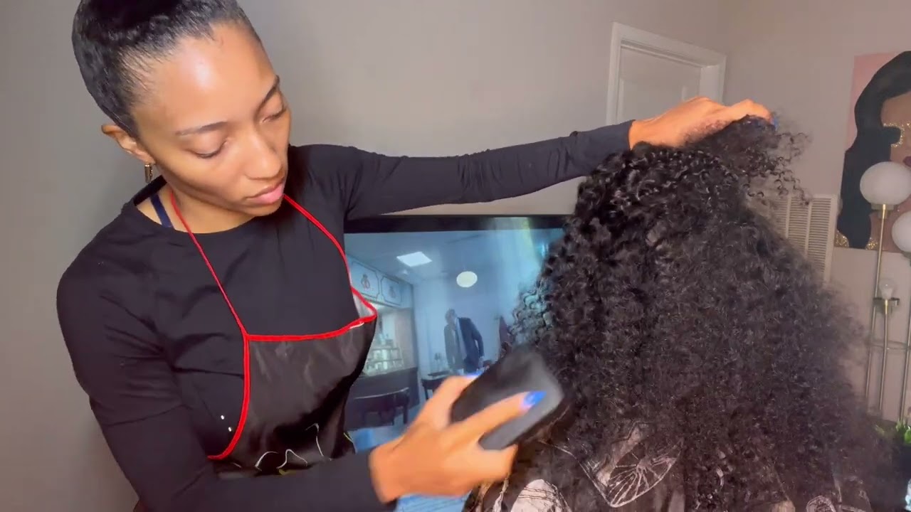 CLOSURE SEW IN BEHIND TE HAIR LINE [BEGINNER FRIENDLY] WICKEDBEAUTY#curlyhair #closure