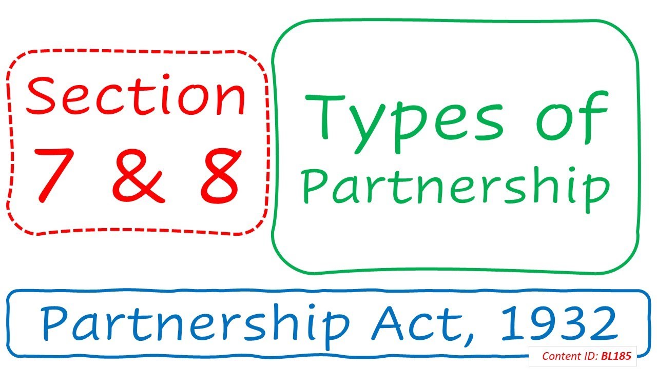 Section 7 & 8 Types of Partnership | Partnership Act, 1932 (BL185)