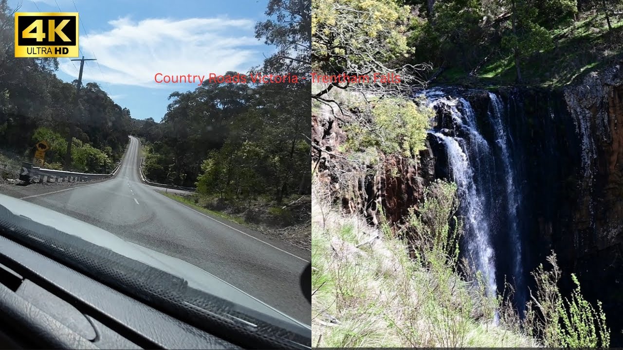 Country Roads Victoria Trentham Falls ,4K,  طرق أرياف استراليا شلالات ترنتهام
