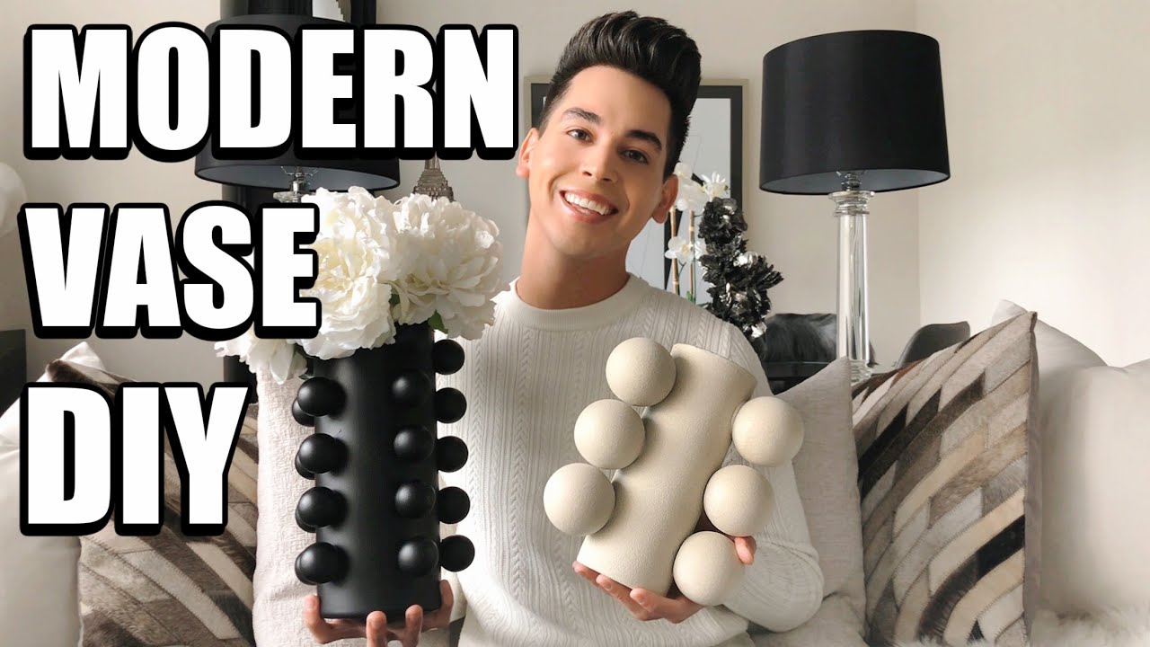 DIY VASE + VESSEL | MODERN HOME DECOR | How to make easy,  affordable, luxury mid-century vases