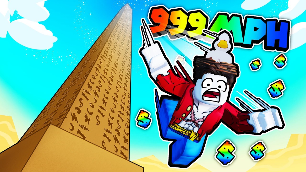 Я спрыгнул с самых высоких сооружений в мире в Roblox Climb and Jump Tower