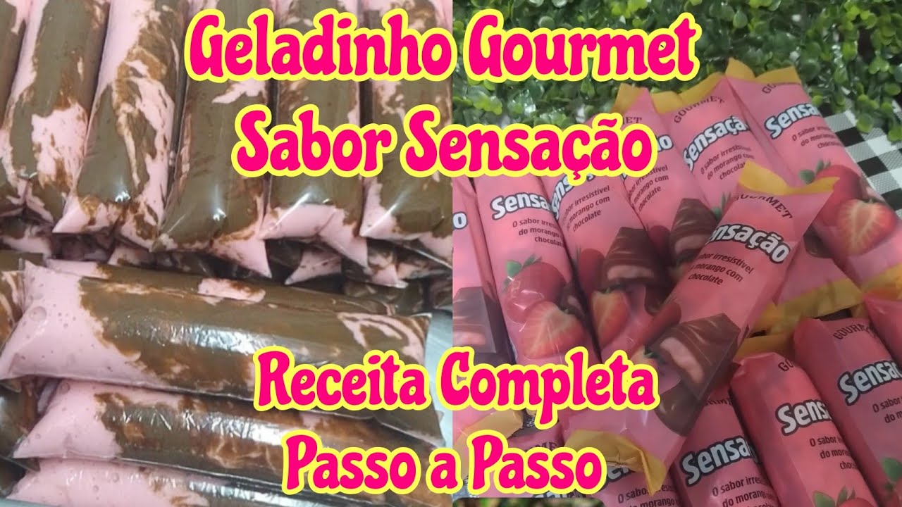 Geladinho Gourmet Sabor Sensação..O sabor irresistível do morango 🍓 com chocolate 🍫