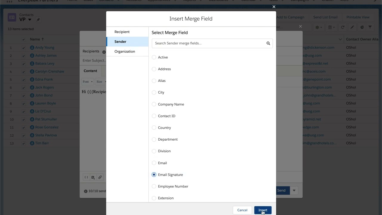 How to Send List Emails using Salesforce Lightning